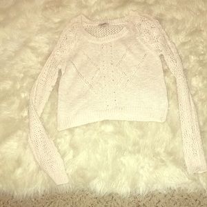 See through crop top sweater